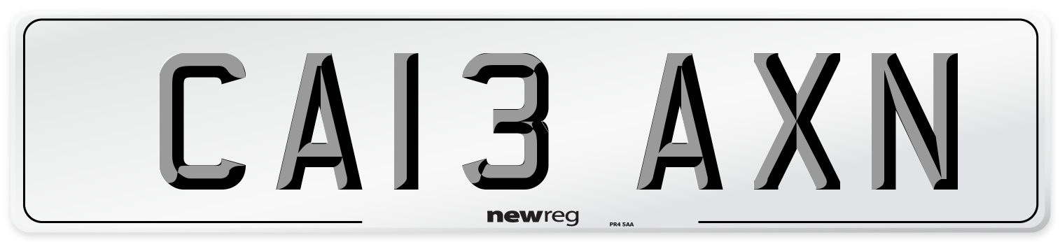 CA13 AXN Number Plate from New Reg